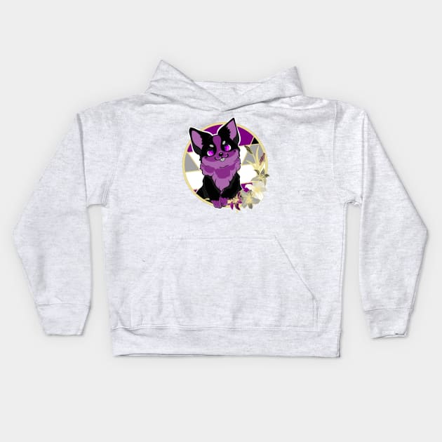 Aegosexual corgi Kids Hoodie by ThBlkBirdDaliah